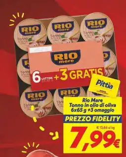 Iper Super Conveniente Rio Mare Tonno in olio di oliva offerta