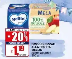 Il Gigante Omogeneizzati alla frutta Mellin offerta