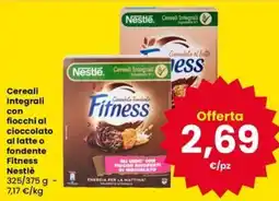 Eurospar Cereali Integrali con fiocchi al cioccolato al latte o fondente Fitness Nestlé offerta