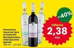 Eurospar Passerina e Pecorino Terre di Chieti IGT, Montepulciano d'Abruzzo DOC Spinelli offerta