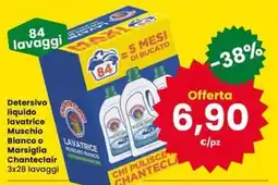 Eurospar Detersivo liquido lavatrice Muschio Bianco o Marsiglia Chanteclair offerta