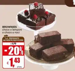 Il Gigante Brownies choco e lamponi o choco e noci offerta