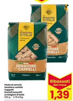 Eurospar Pasta di semola Senatore varietà Cappelli offerta