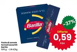 Eurospar Pasta di semola formati assortiti Barilla offerta
