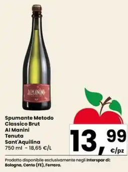 Eurospar Spumante Metodo Classico Brut Al Manini offerta