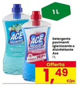 Eurospar Detergente pavimenti igienizzante o disinfettante Ace offerta