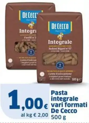Pasta integrale De Cecco