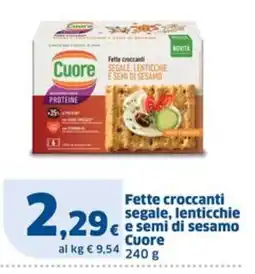 Sigma Fette croccanti segale, lenticchie e semi di sesamo Cuore offerta