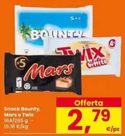 Eurospar Snack Bounty, Mars o Twix offerta