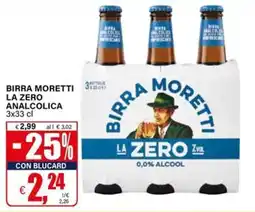 Il Gigante Birra Moretti la zero analcolica offerta