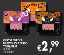 èccoMI Ghost Burger di bovino adulto You&Meat offerta