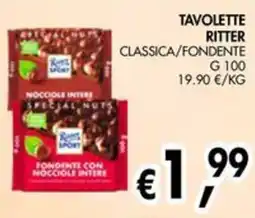 èccoMI Tavolette Ritter classica/fondente offerta