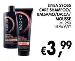 èccoMI Linea Syoss Care Shampoo/Balsamo/Lacca/Mousse offerta