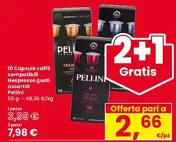 Eurospar Capsule caffè compatibili Nespresso gusti assortiti Pellini offerta