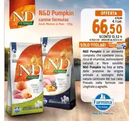 Pet Store Conad N&D Pumpkin canine formulas offerta