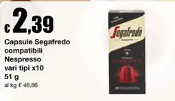 Sì con te Market Capsule Segafredo compatibili Nespresso offerta