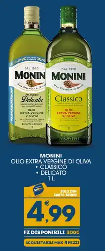 SeBón Supermercati Monini olio extra vergine di oliva offerta