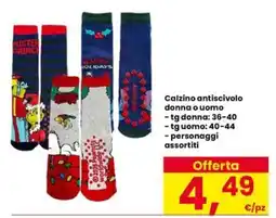 Eurospar Calzino antiscivolo donna o uomo offerta