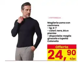 Eurospar Maglieria uomo con cashmere Cotonella offerta