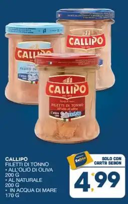 SeBón Supermercati Callipo filetti di tonno offerta