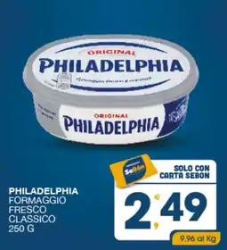 SeBón Supermercati Philadelphia formaggio fresco classico offerta