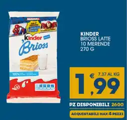 SeBón Supermercati Kinder Brioss Latte offerta