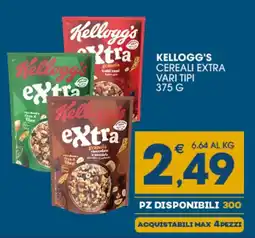 SeBón Supermercati Kellogg's cereali extra offerta
