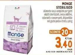 Pet Store Conad Monge sterilised offerta