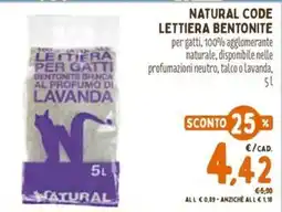 Pet Store Conad Lettiera per gatti bentonite bianca al profumo di lavanda offerta