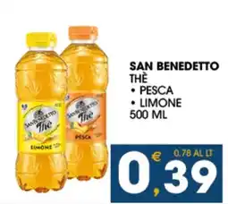 SeBón Supermercati San Benedetto Thè Pesca Limone offerta