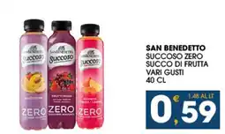 SeBón Supermercati San Benedetto succoso zero succo di frutta offerta