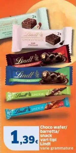 Sigma Choco wafer/ barretta/ snack Lindt offerta