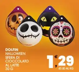 SeBón Supermercati Dolphin Halloween sfera di cioccolato al latte offerta