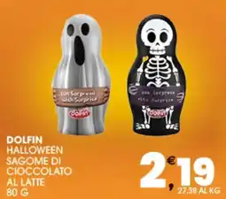 SeBón Supermercati Dolphin Halloween sagome di cioccolato al latte offerta
