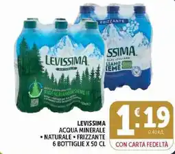 Deco Supermercati Leviissima acqua minerale naturale frizzante offerta