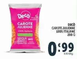 Deco Supermercati Decò carote julienne offerta