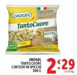 Deco Supermercati Orogel tanto cuore carciofi in spicchi offerta
