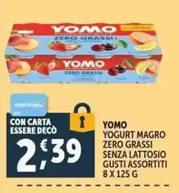 Deco Supermercati Yomo yogurt magro zero grassi senza lattosio offerta
