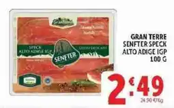 Deco Supermercati Gran Terre Senfter Speck Alto Adige IGP offerta