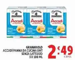 Deco Supermercati Granarolo Accadi panna da cucina UHT senza lattosio offerta