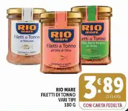 Deco Supermercati Rio mare filetti di tonno vari tipi offerta