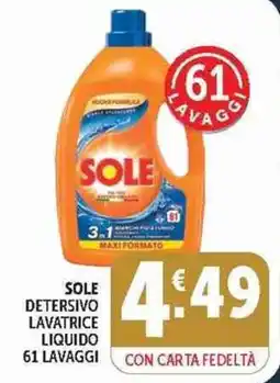 Deco Supermercati Sole detersivo lavatrice liquido offerta