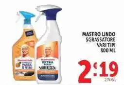 Deco Supermercati Mastro Lindo sgrassatore vari tipi offerta