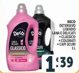 Deco Supermercati Decò detergente liquido lana e delicati classico offerta