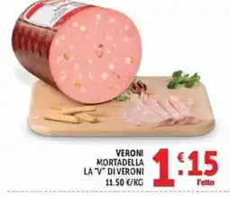 Deco Supermercati Mortadella la "V" di Veroni offerta