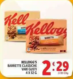 Deco Supermercati Kellogg's Barrette classiche offerta