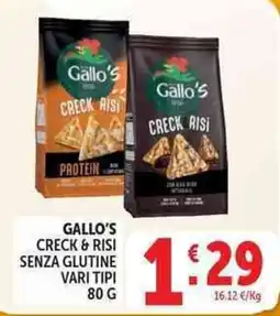Deco Supermercati Gallo's Creck & Risi senza glutine offerta