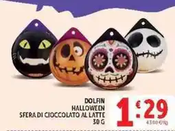 Deco Supermercati Dolphin Halloween Sfera di cioccolato al latte offerta