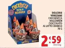 Deco Supermercati Ciocozucca dolcerie veneziane halloween cioccolato al latte e bianco offerta