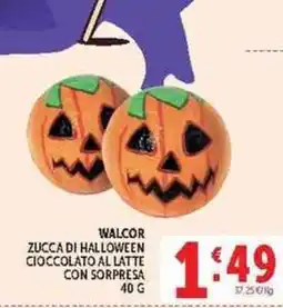 Deco Supermercati Walcor zucca di halloween cioccolato al latte con sorpresa offerta